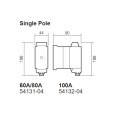 WT Henley Series 7 House Service Cut-out Single Pole 60A / 80A Fuse Carrier and Base (HRC fuse not included)