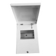 4 Module Metal Enclosure IP20 rated 110mm W x 175mm H x 62mm D with Lid for Circuit Protection in Painted Steel