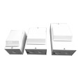 4 Module Metal Enclosure IP20 rated 110mm Width x 255mm Height x 62mm Depth with Lid for Circuit Protection, Painted Steel