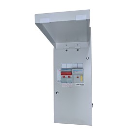 Hager IU44-16D 4 Module Metal Unit 1x100A + 63A Switched Fuse with Door in White Amendment 3