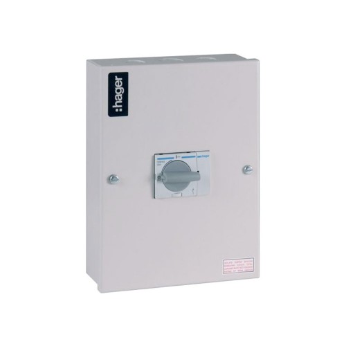 Hager JAB403B Enclosed Switch Disconnector 32A TPSN, Hager 32A TP&N Isolator 232mm x 175mm x 65mm