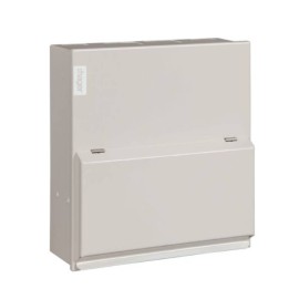 Hager VML008 8 Way Metal Enclosure (empty) with DIN Rail, Surface Mounting IP2XC max. 100A Pure White, Hager Fuseboard Design 10 VML008