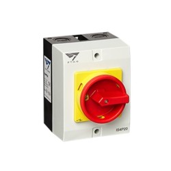 IP65 rated 20A 4 Pole Rotary Isolator Switch in Grey, IMO Stag IS4P20 Isolator Switch