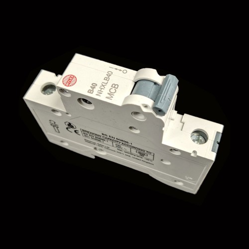 Wylex NHXLB40 MCB 40A Type B Single Pole Miniature Circuit Breaker 6kA 1 Pole 1 Module