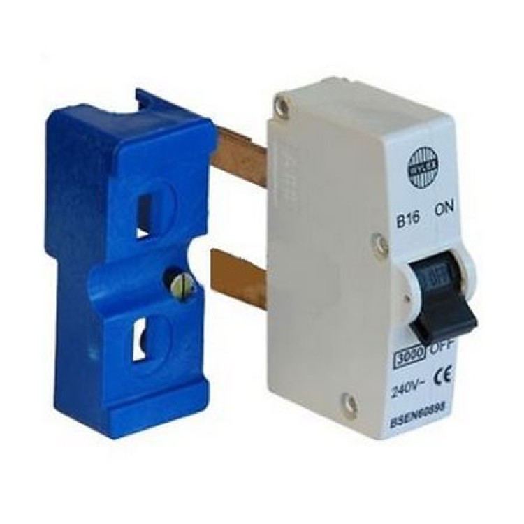 Complete With Blue Base Shield Wylex B16 Plug In MCB Only 