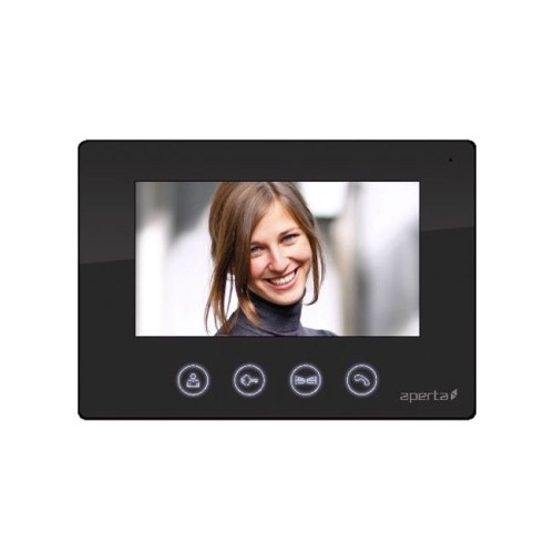 Aperta 7 inch Colour Video Door Entry Monitor in Black with Clear High Resolution Picture ESP APMONB