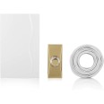Wired Doorbell Kit with Brass Coated Bell Push Switch, White Door Chime, and 5m Bell Wire Byron 765