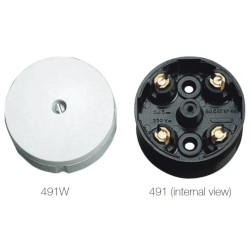 BG Electrical 491W-01 4 Way 20A Round Junction Box in White 64mm Diameter Selective Entry