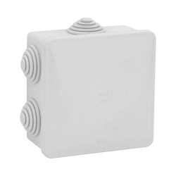 IP44 Enclosure Stepped Gland with 6 Entries in Moulded White 80mm x 80mm x 40mm with Snap-on Lid