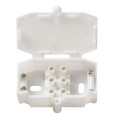 3 Way 10A Lighting Connection Box with Cord Grip, White Junction Box for Vertical/Horizontal Fixing