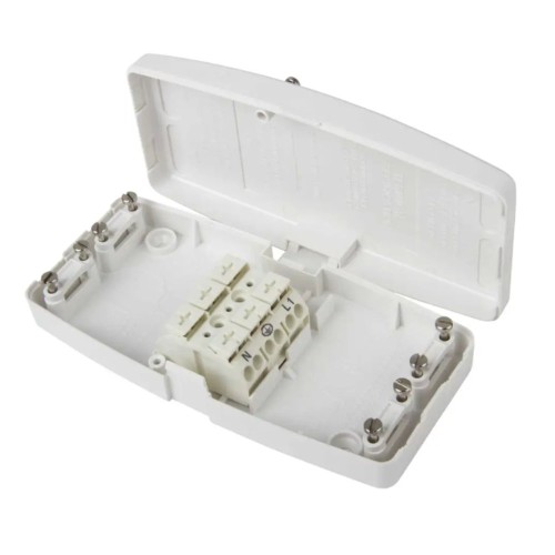Hager J803 32A 3 Terminal Junction Box in White, Maintenance Free 17th Edition Box