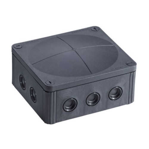 IP66/67 Black Junction Box, Wiska COMBI 1210/5/S 160 x 140 x 81mm Enclosure 10mm