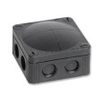 IP66 Black Junction Box, Weatherproof Square Outdoor Junction Box with 8 Cable Entries