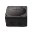 IP66 rated Black Junction Box, 110 x 110 x 66mm Combi Enclosure with Threaded Entry