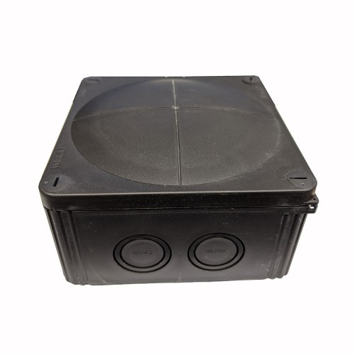 IP66 Black Wiska COMBI Box 140mm x 140mm x 82mm, Waterproof Black Junction Box