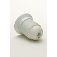 ES/E27 White Plastic Lampholder 10mm Entry with Shade Ring and External Thread