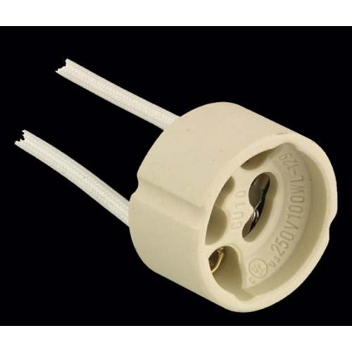 GU10 Lampholder with 21cm White Tails for use with Fire Rated Downlights