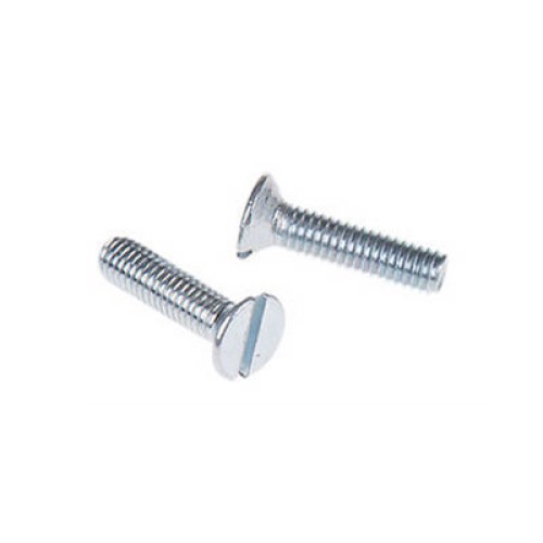 M3 x 12mm Slotted Flat Head Machine Screws Bright Zinc Plated, Clear Passivated Steel