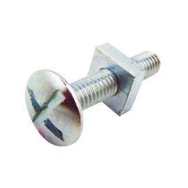 M6 x 12mm Roofing Bolt with Square Nut Zinc Plated BZP, Roofing Nuts and Bolts