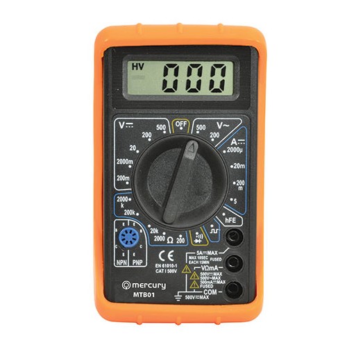 Digital Multitester with 19 Testing Ranges and 7 Functions for AC/DC Voltage