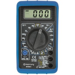 Digital Multimeter with 19 Testing Ranges and 7 Functions c/w Testing Probes, PVC jacket and battery