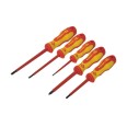 CK Tools T4729 Triton XLS 1000V Insulated Screwdriver Set of 5 with Slotted Parallel, PZ1, and PZ2 Screwdrivers