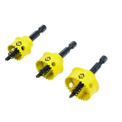 3 Piece Sheet Steel Holesaw Kit: 20mm, 25mm, and 32mm Hole Saw, Slimline Design CK Tools T3213