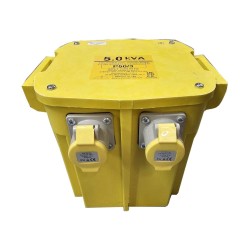 110V 5000VA Triple Socket 2 X 16 + 1 x 32A Out Portable Transformer in Yellow