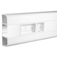 3m Univolt SLXL65/210W 3 Compartment Dado Trunking PVC-LSF in White, Round Edge Dado Trunking 65x210mm