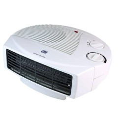 2kW Floor Fan Heater with Thermostat in White with Ovearheating Protection