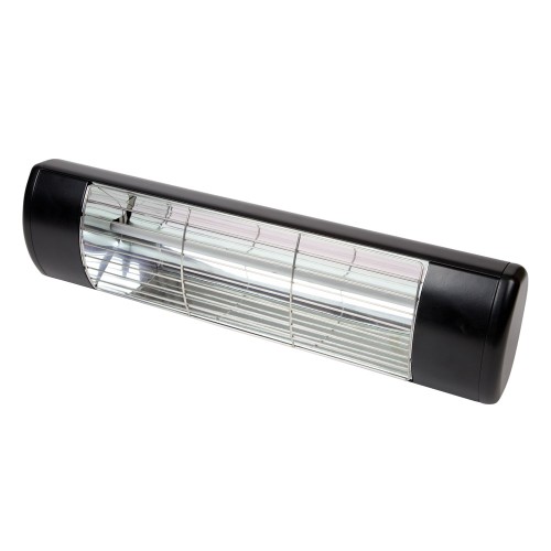 IP55 1.5kW Patio Heater in Black, Weather Resistant Frosted Halogen Heater BN Thermic HWP2