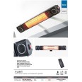 IP65 2kW Black Wall Radiant Patio Heater with Bluetooth Speaker and Remote Control Garden Heater Forum ZR-37444-BLK