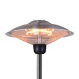 2kW Floor Standing Patio Heater with Pull Cord Switch IP34 in Silver for Outdoor, Garden Heater Forum ZR-38831-SIL