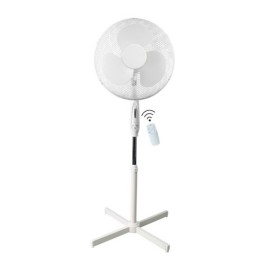 16 inch 45W White 3 Speed Pedestal Oscillating Fan with Remote Control with 0.5m Cable