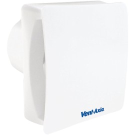 Vent-Axia VASF100T 100mm Silent Bathroom Fan with Timer 5-30mins and Two Speeds 2.7W / 4.8W IPX5 with Backdraught Shutters