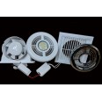 Aura 100T In-Line Shower Fan kit with Adjustable Timer and LED Light with Chrome/White Grilles, External Grille, Airflow 9041421