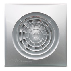 Silent 100mm Silver Bathroom Fan with Adjustable Timer, EnviroVent Silent 100 Extractor Fan