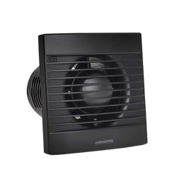 100mm Matt Black Bathroom Extractor Fan with Timer Part L with Grill Front