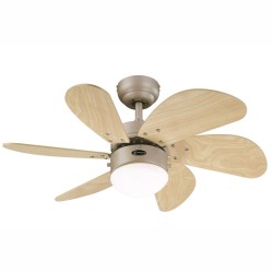 Westinghouse Ceiling Fan 76cm / 30inch Titanium Ceiling Fan Turbo Swirl with 6 Maple Blades and Opal Glass Light