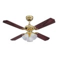 Westinghouse Ceiling Fan Princess Trio 105cm / 42" in Polished Brass with 4 Reversible Oak/Mahogany Blades and 3 Lights