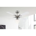 Westinghouse Ceiling Fan Portland Ambiance 90cm / 36 inch in Chrome and Glass Light with 4 Reversible White / Black Blades