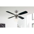 Westinghouse Ceiling Fan Portland Ambiance 90cm / 36 inch in Chrome and Glass Light with 4 Reversible White / Black Blades