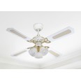 Westinghouse Ceiling Fan 105cm/42" Princess Trio in Polished Brass with Reversible 4 Blades White/White with Rattan and 3 Lights