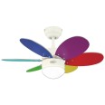 Westinghouse Ceiling Fan 76cm / 30 inch White Ceiling Fan Turbo Swirl II with 2 Sets of 6 Blades and Opal Disc Light
