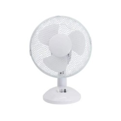 9 Inch 22W 2 Speed White Desk Fan Oscillating & Tiltable with Easy Clean Mesh Guard
