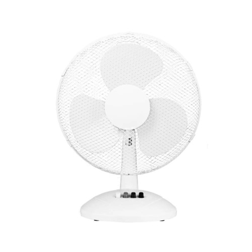 16 Inch 45W 3 Speed White Desk Fan Oscillating & Tiltable with 2 core 0.5mm cable
