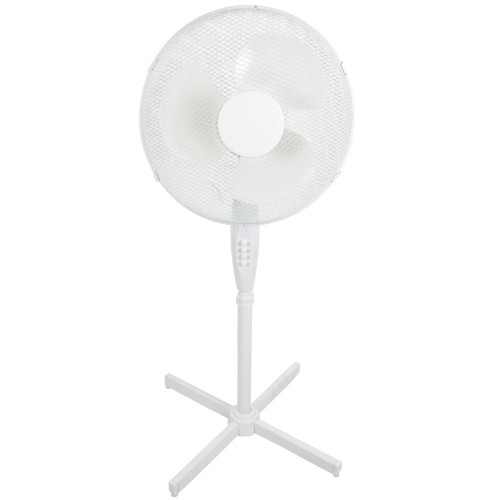 16-inch White Pedestal Ventilation Fan with 3 Speed Settings, Oscillating Head and Tilt Control