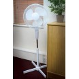 16-inch White Pedestal Ventilation Fan with 3 Speed Settings, Oscillating Head and Tilt Control