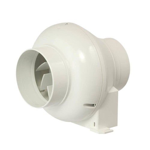 Manrose CFD200S 100mm In-Line Centrifugal Fan with Bracket for Remote Switching 110m3/hr 31 L/s, 4 Inch Mixed Flow Fan