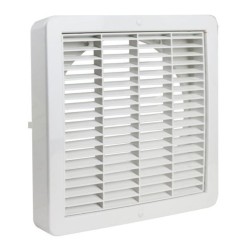 Manrose 1208 286mm x 286mm Grille Fixed Louvre in White, External Wall Grille for 9inch/230mm Fans